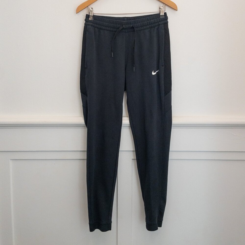 Nike Dri-FIT Joggers Pants Black Mesh Panels Size M Athletic Activewear
